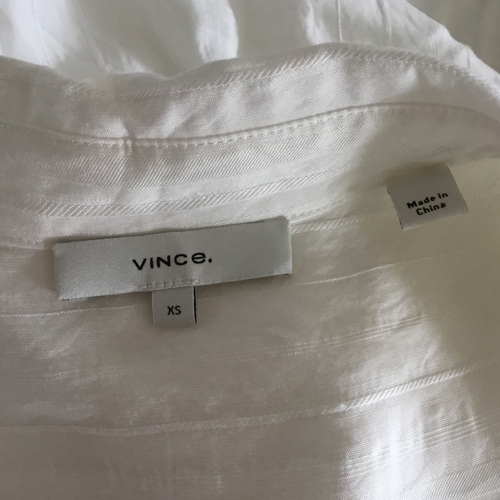 Vince White Rolled Sleeve Striped Midi Shirtdress XS - Picture 8 of 11